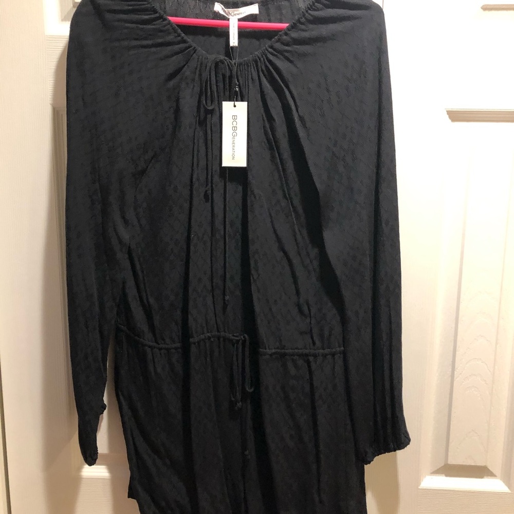 BCBG Long Sleeve, tie waist romper